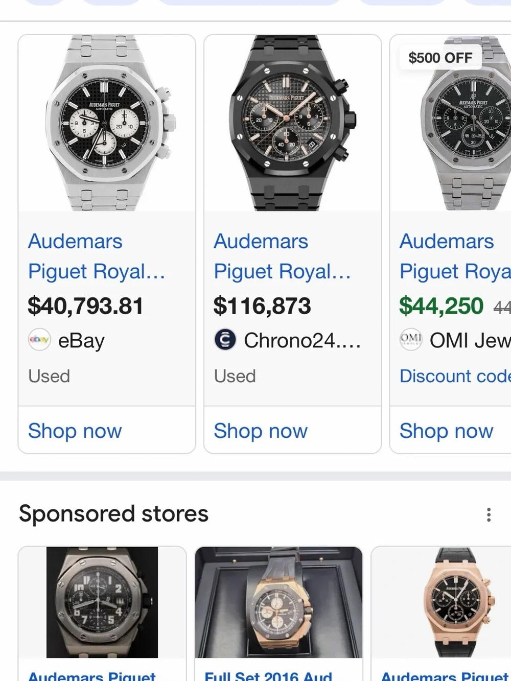 Audemars Piguet Royal Oak Chronograph - Black and Silver index dial $35,000